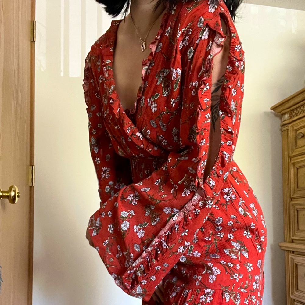 LONGSLEEVE Long Floral Semi-Casual Dress